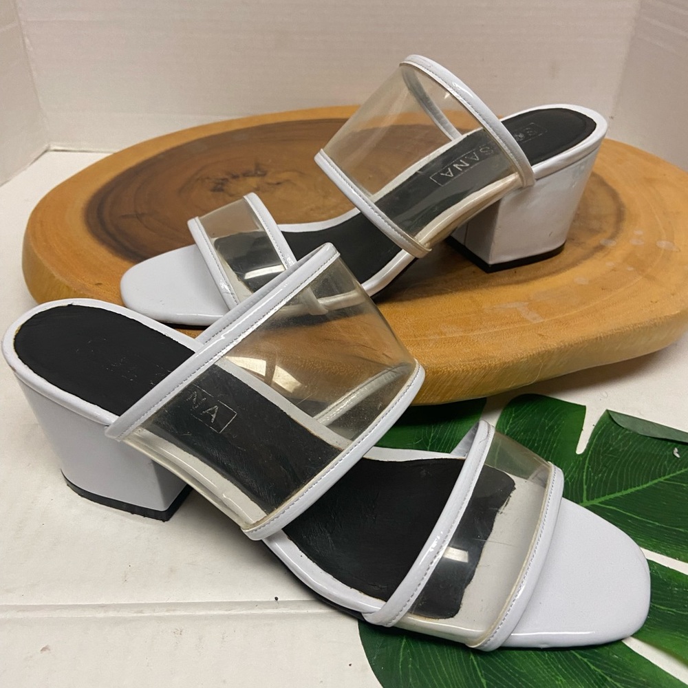 Solsana Clear Framed Block Heels
